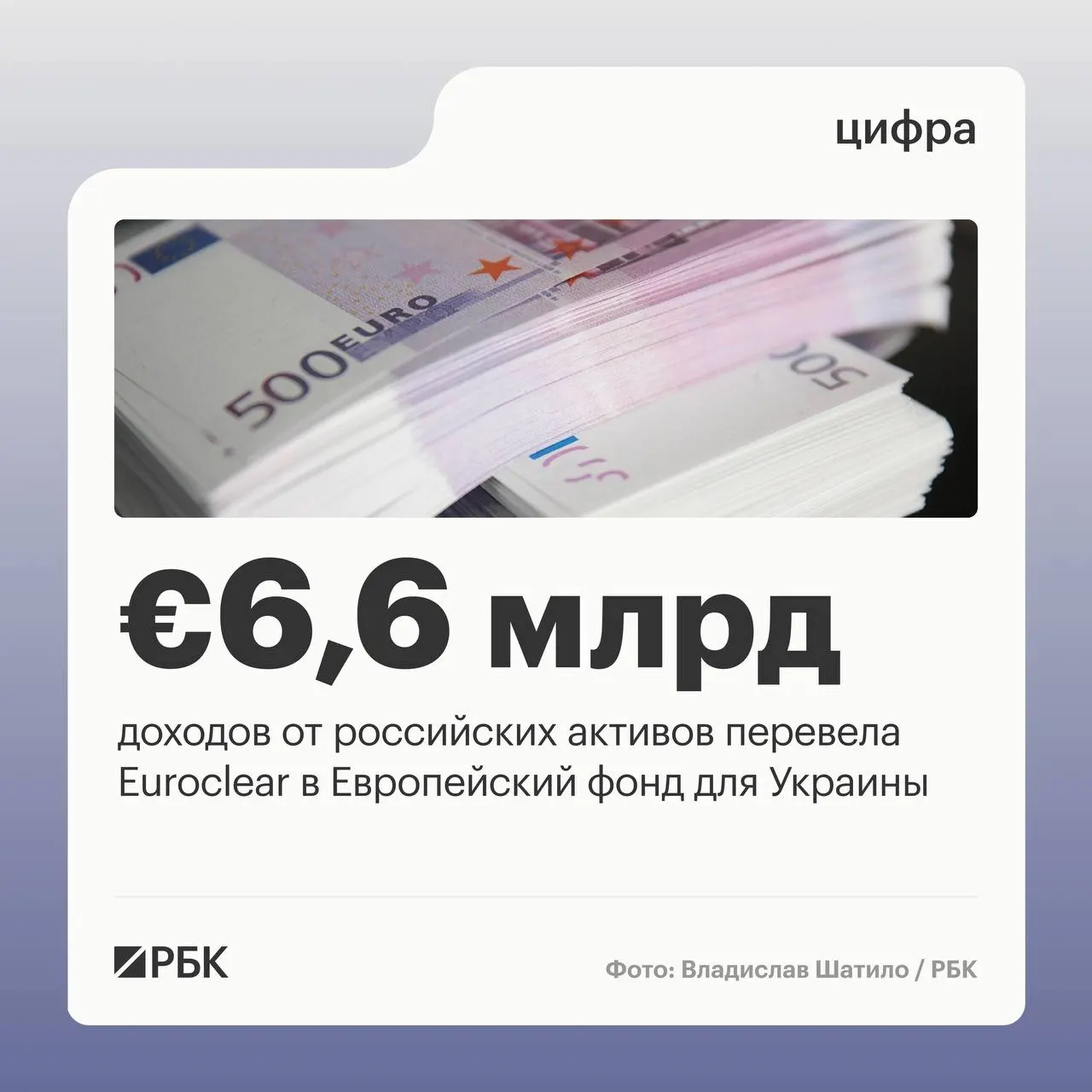 Бельгийский депозитарий Euroclear перечислил Киеву €6,6 млрд. Следующий платёж в размере €1,4 млрд ожидается в июле 2026 года. По данным отчёта, доходность за I квартал 2026 года снизилась на 23% из‑за падения процентных ставок.