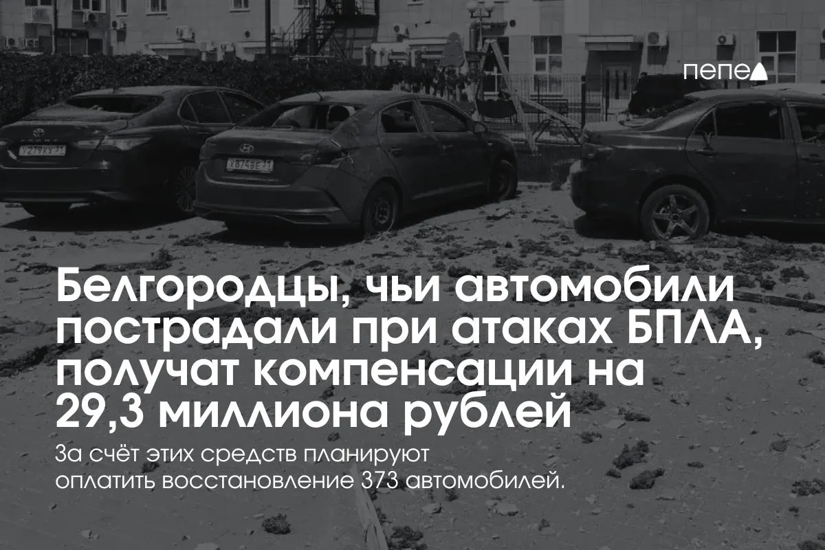 Власти Белгородской области направят 29,3 млн рублей 373 владельцам автомобилей, повреждённых при обстрелах и атаках беспилотников. В среднем выплаты составят 78,5 тыс. руб.; выплаты возобновлены после федеральной поддержки и создания нового фонда.